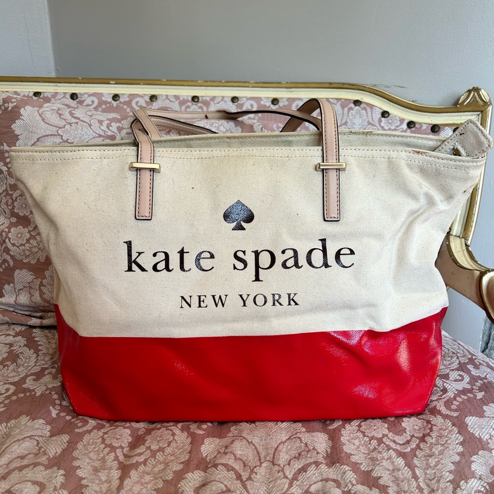 Kate Spade red canvas bag